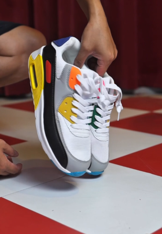 Men's yellow orange color matching air cushion leisure
