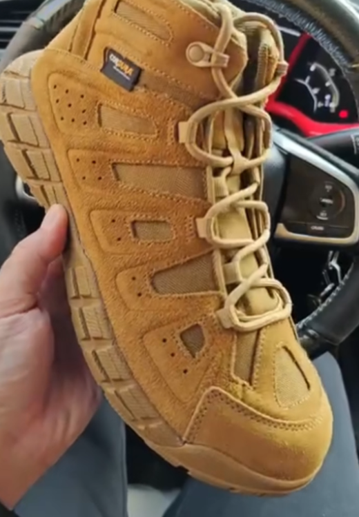 Khaki high-top leisure boots