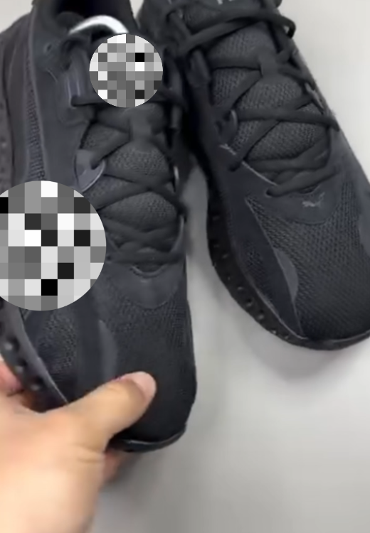Black enhanced hole strong rebound sports shoes