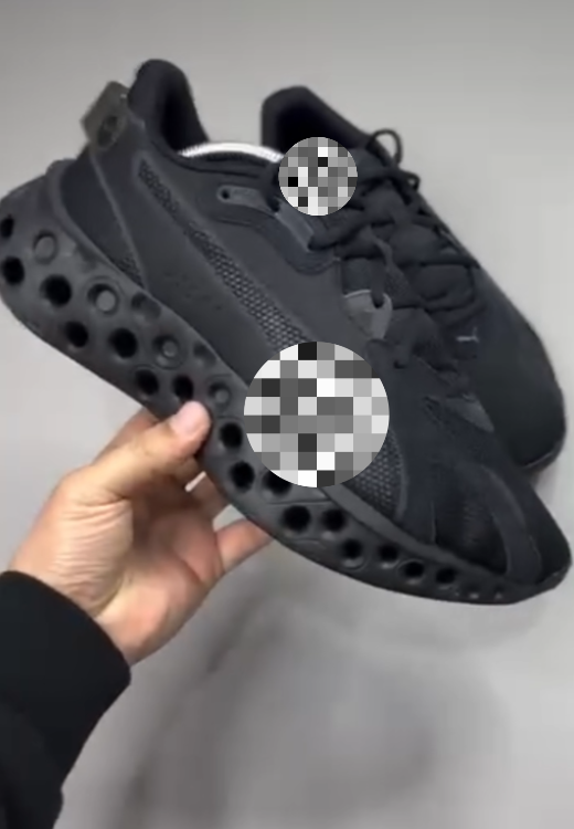 Black enhanced hole strong rebound sports shoes