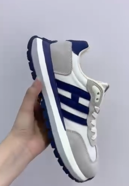 Men's elegant blue and white breathable casual sports shoes