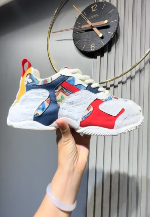 Men's embroidered collage sneakers