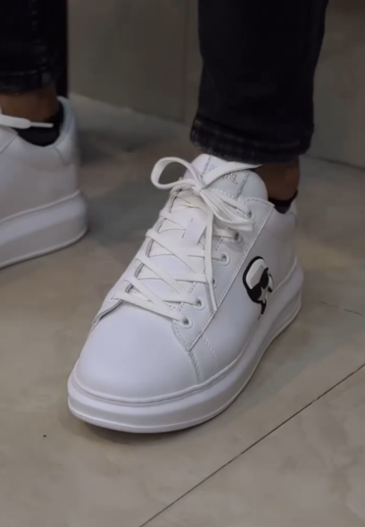 Men's white skull casual sports shoes