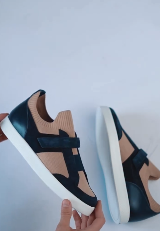 Woven splicing color matching casual shoes