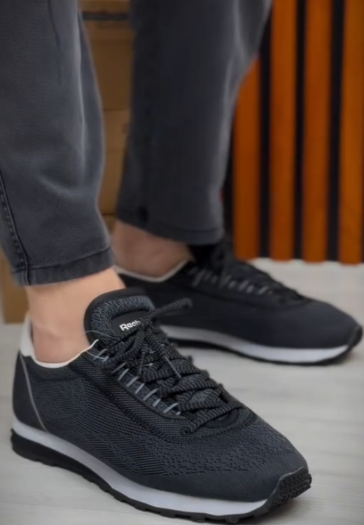 Dark gray woven sneakers