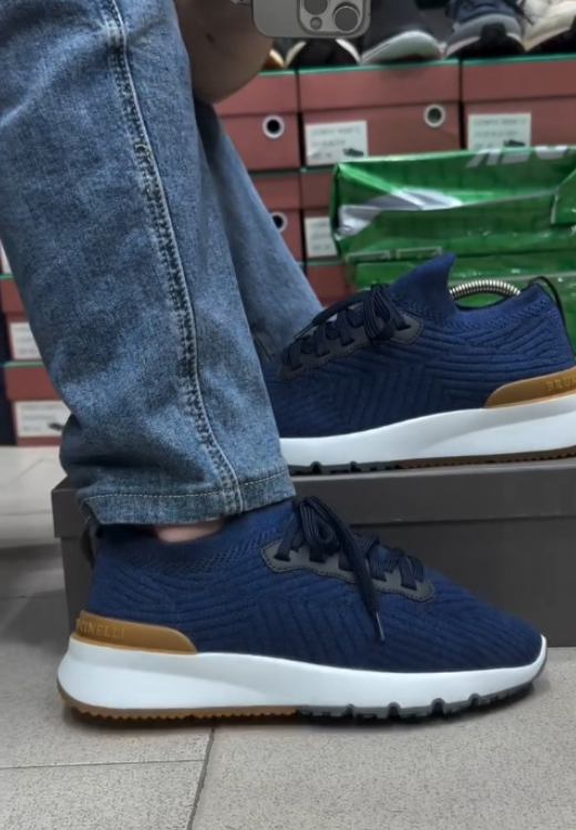 Blue mesh casual heighten sports shoes
