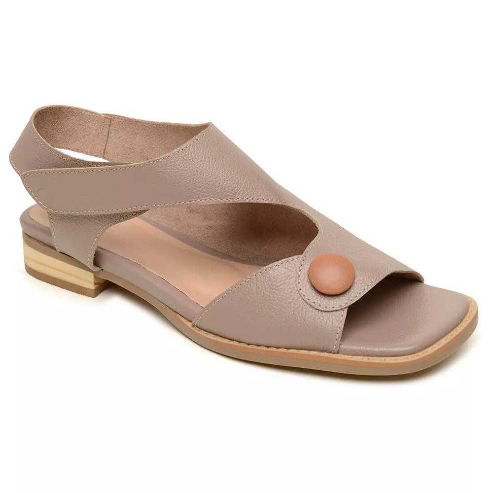 Chic Velcro wide leather sandals