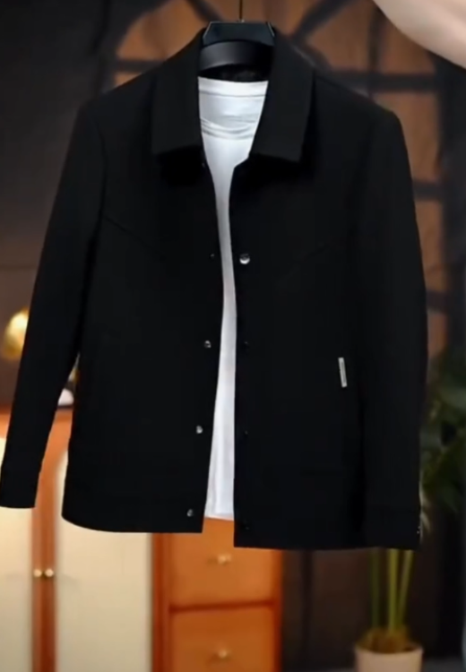 Pure black stiff jacket