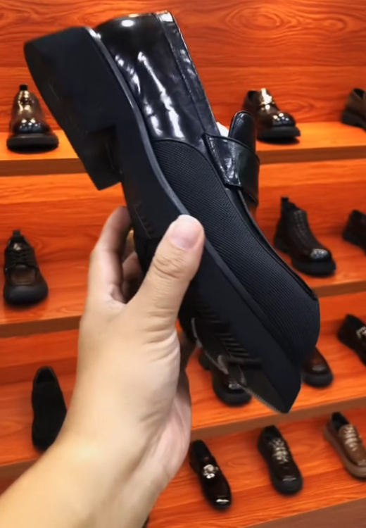 Men's round-headed stitching fashion casual leather shoes