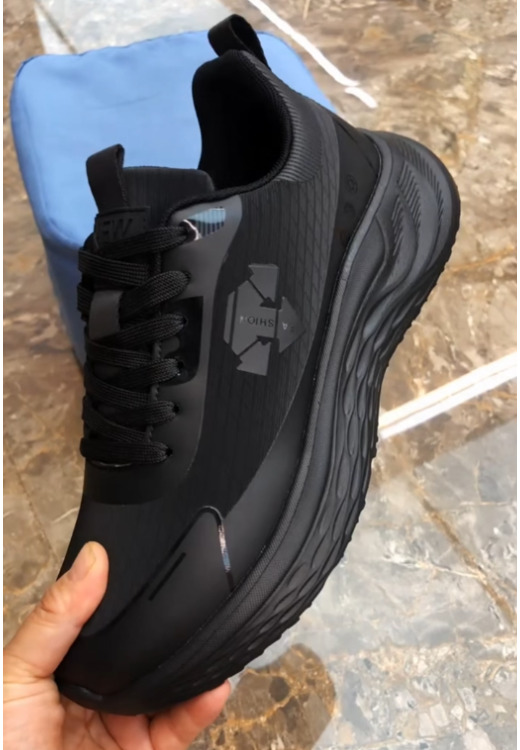 Men's black arrow casual sports shoes