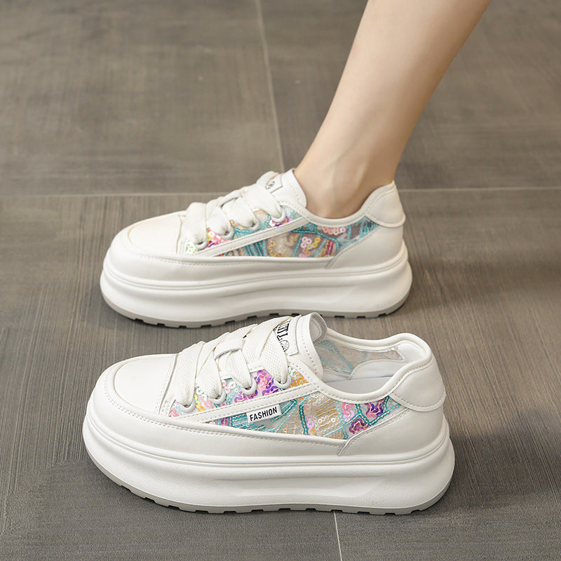 Comfortable and breathable embroidered sequin casual shoes