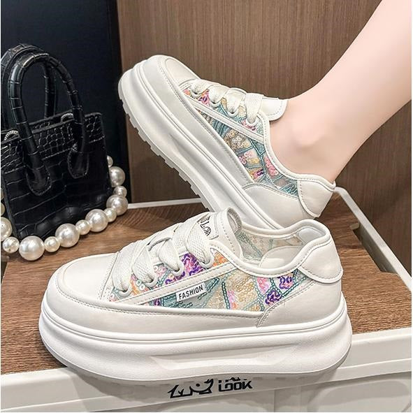 Comfortable and breathable embroidered sequin casual shoes