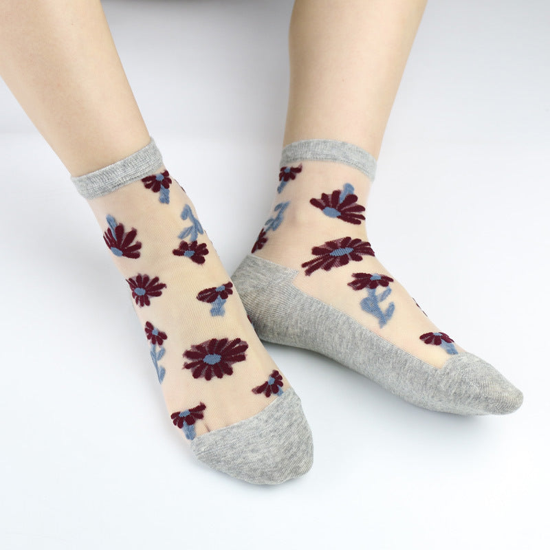 Floral glass socks