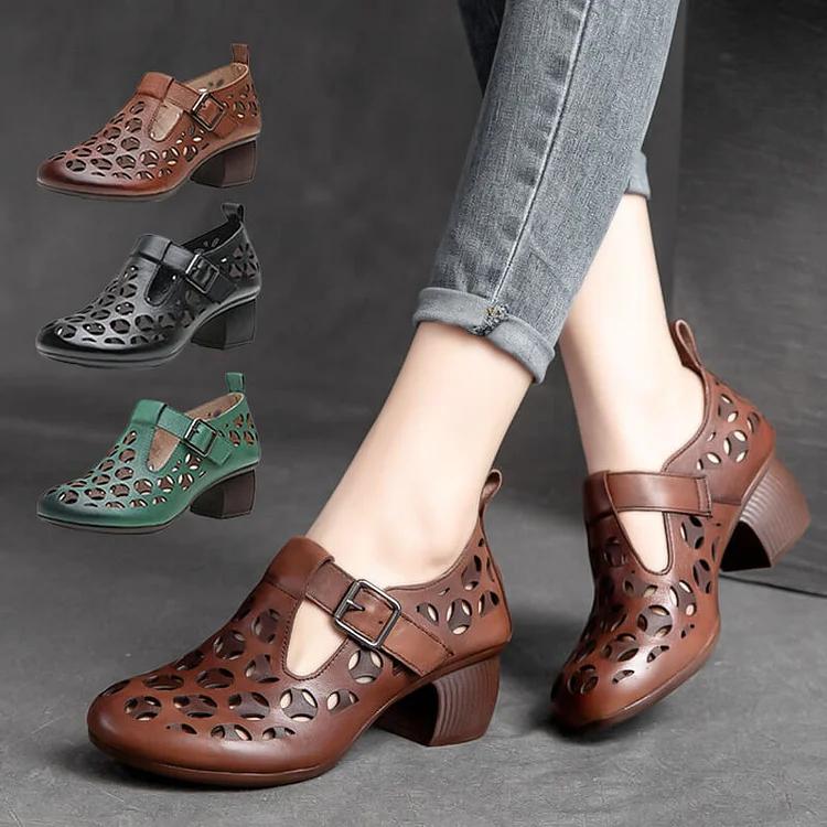 Vintage Leather Ethnic Casual Shoes