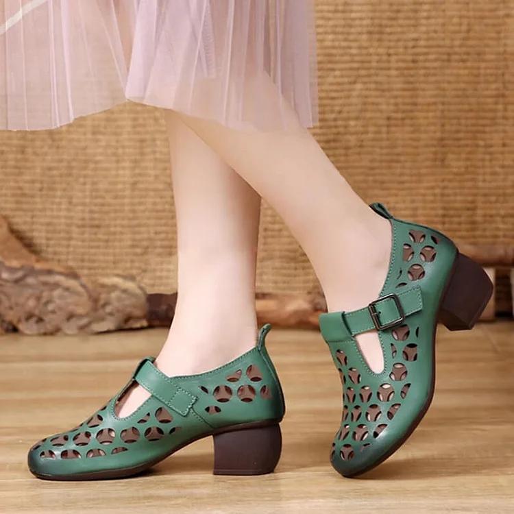 Vintage Leather Ethnic Casual Shoes