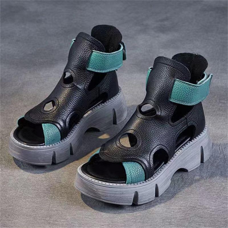 Soft Sole Vintage Platform Velcro Sandals