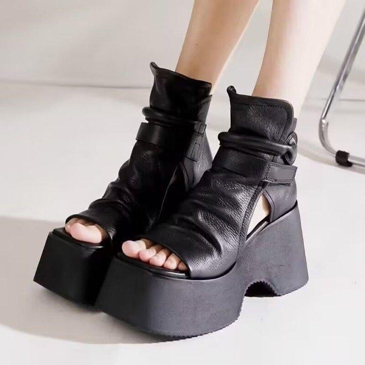 New Platform Comfort Leather Orthotic Sandals/Boots – lurebest