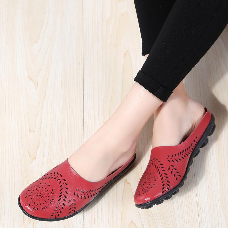 Low-top flat-soled hollow beanie women's shoes