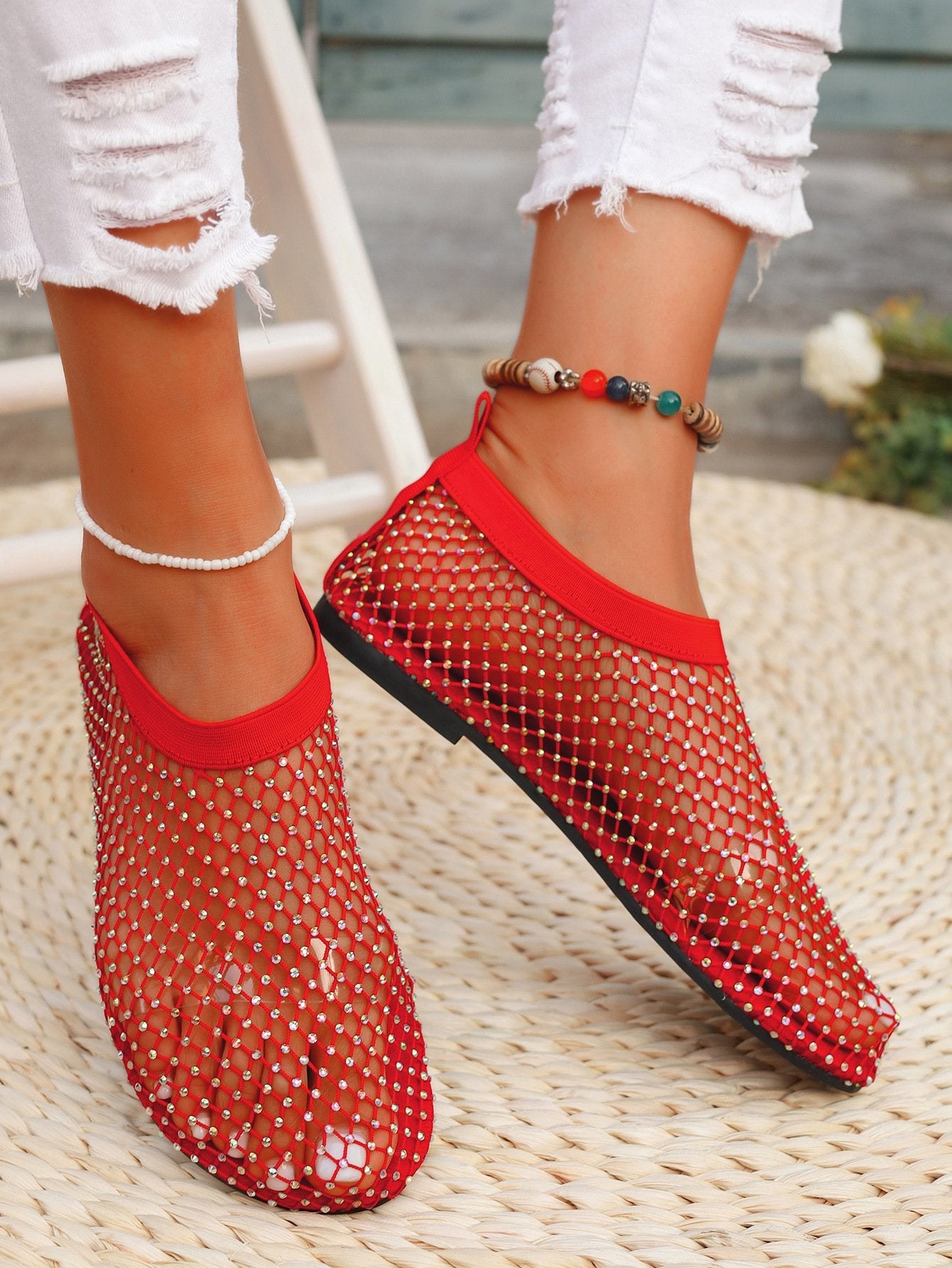 Mesh flat shoes