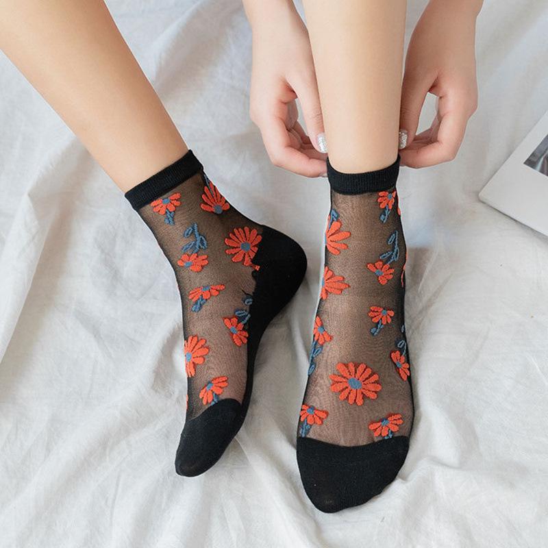 Floral glass socks