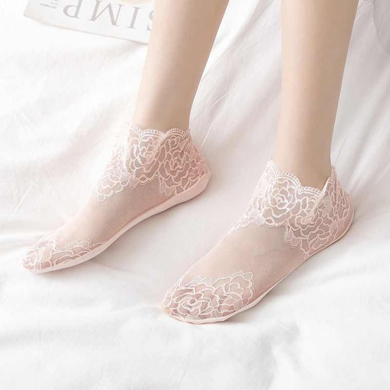 Rose lace socks