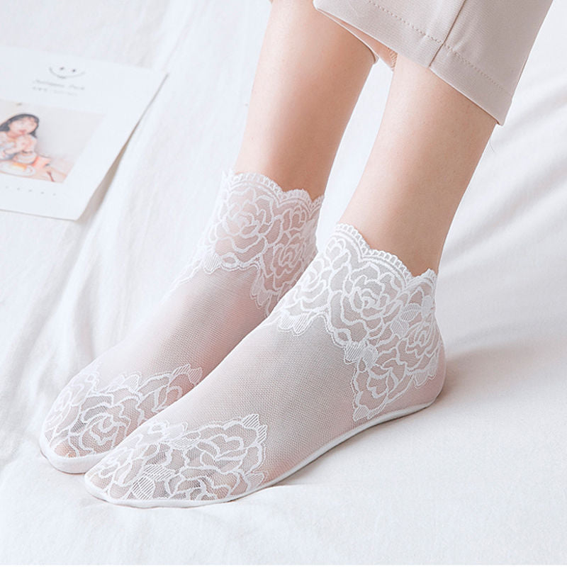 Rose lace socks