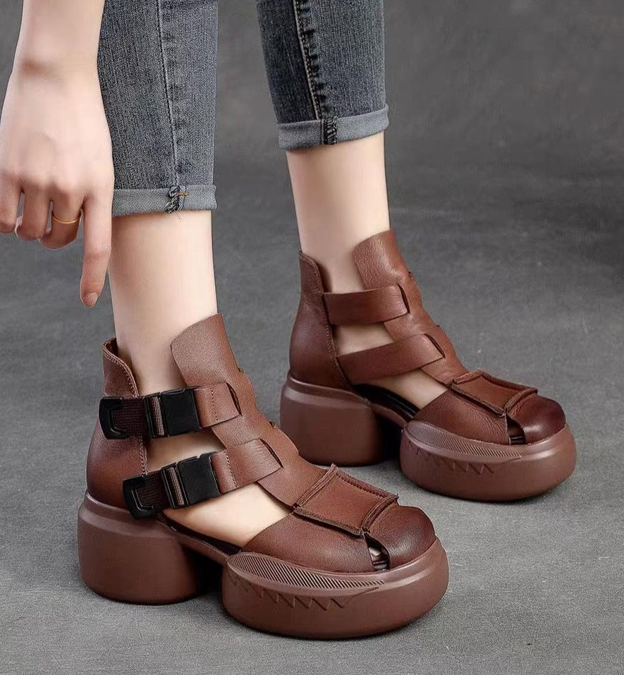 Pure leather orthopedic sandals/boots