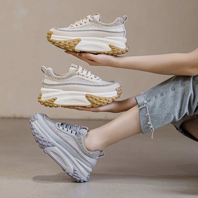Shiny Sequin Platform Casual Shoes