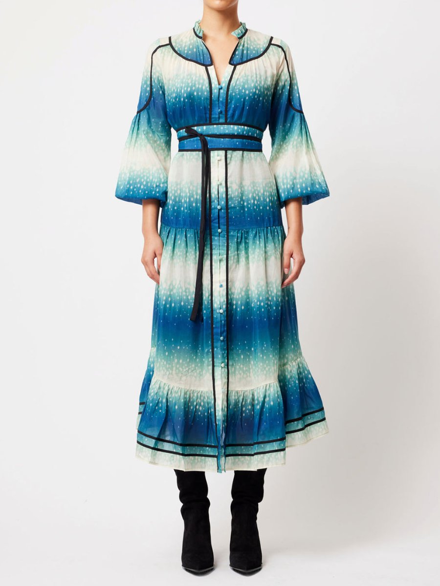 Dazzle Gradient Blue Printed Shirtdress