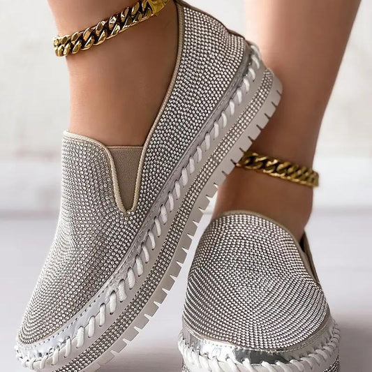 Rhinestone Platform Loafers