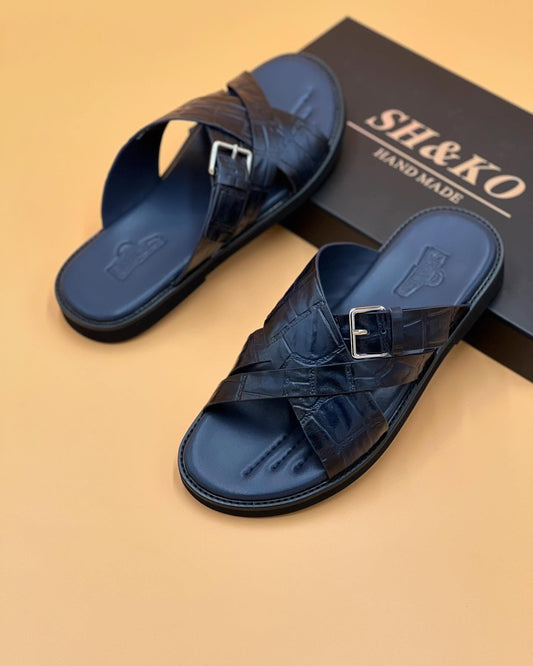 Men's casual leather sandals and slippers
