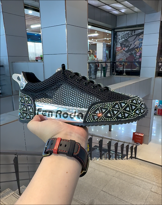 High quality mesh breathable diamond casual shoes