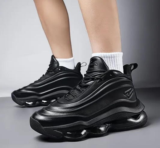 Black and white color matching enhanced air cushion sneakers