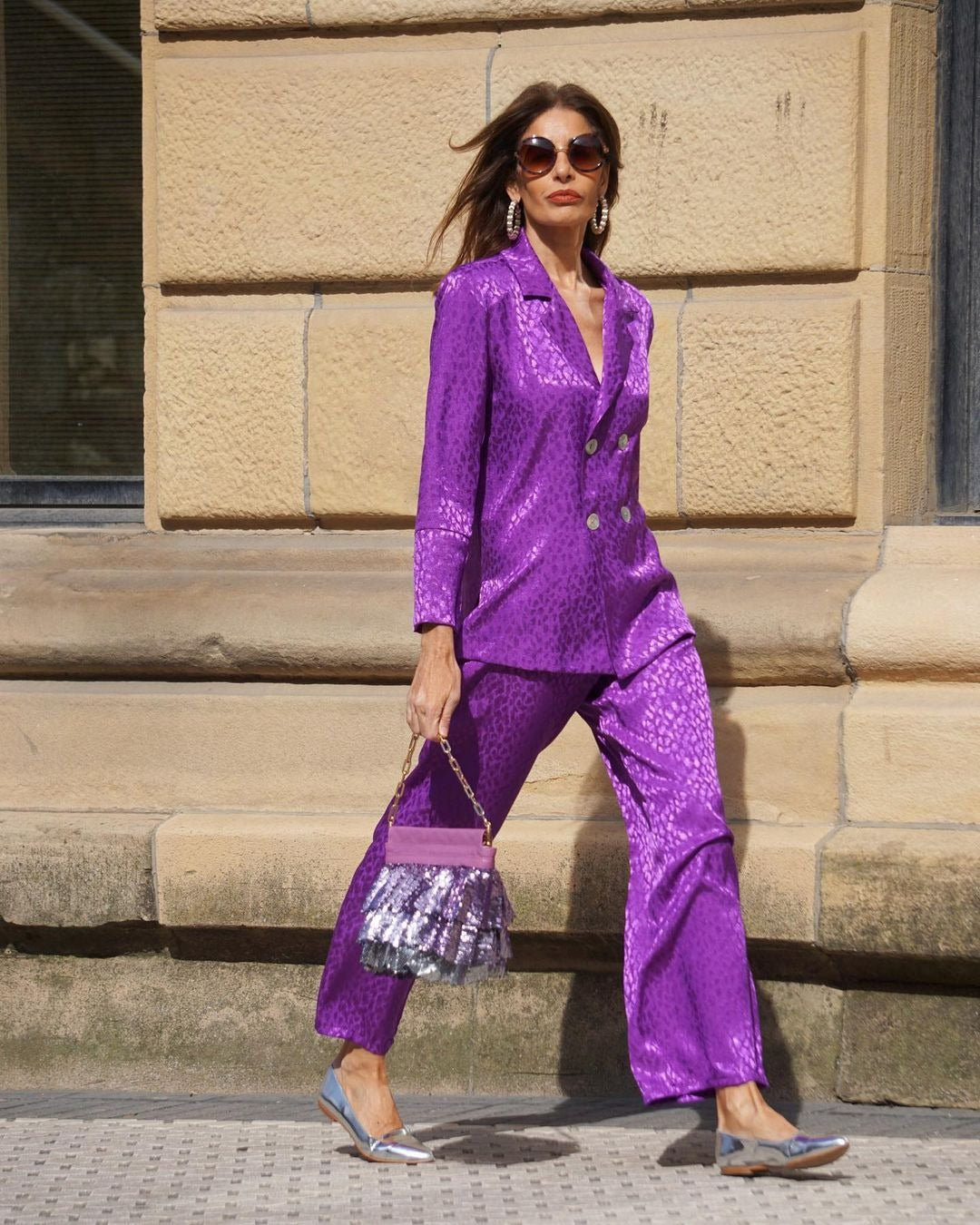 Premium Purple Leopard Suit